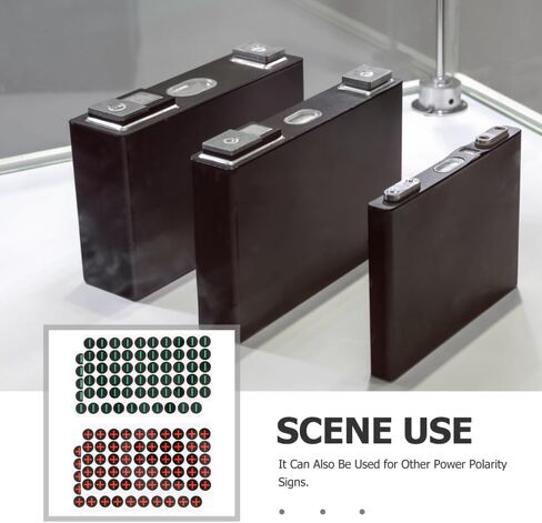 Mobestech 4Sheets Battery Polarity Warning Stickers with Plus Minus Symbols Safety Sign Decals for Electric Boxes Polarity Label Stickers for Batteries in Kuwait