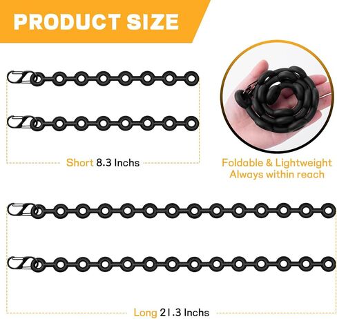 4 Pack Modular Straps, Flexible Multi-Tool, Reusable Heavy Duty Silicone Gear Ties for Outdoor Adventure, Survival, Camping, Travel, EDC in Kuwait