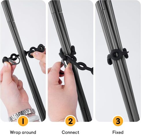 4 Pack Modular Straps, Flexible Multi-Tool, Reusable Heavy Duty Silicone Gear Ties for Outdoor Adventure, Survival, Camping, Travel, EDC in Kuwait