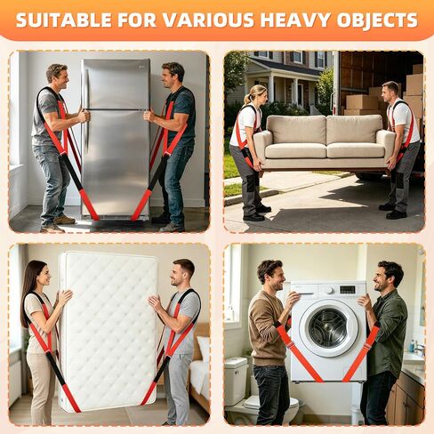 2 Pairs Moving Straps,Adjustable Lifting Straps for 2 Movers,Easily and Safely Move Furniture,Perfect for Lifting and Moving Heavy Objects in Kuwait