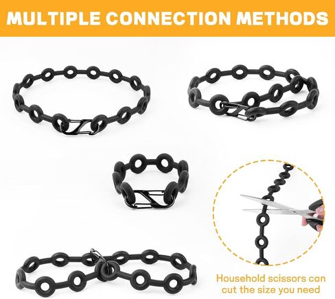 4 Pack Modular Straps, Flexible Multi-Tool, Reusable Heavy Duty Silicone Gear Ties for Outdoor Adventure, Survival, Camping, Travel, EDC in Kuwait