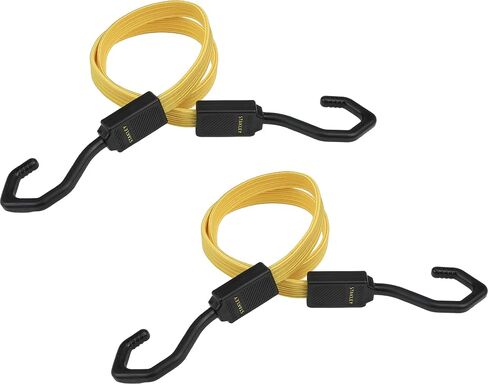 STANLEY S300324 Black/Yellow 24" Premium Flat Bungee Cord Straps, 2 Pack in Kuwait