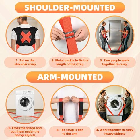 2 Pairs Moving Straps,Adjustable Lifting Straps for 2 Movers,Easily and Safely Move Furniture,Perfect for Lifting and Moving Heavy Objects in Kuwait