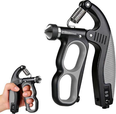 Hand Gripper Strengthener, 22-330LB Adjustable Resistance Grip Strength Trainer with Counter, Forearm Exerciser for Injury Recovery and Muscle Building in Kuwait