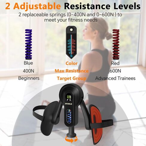 Pelvic Floor Exercise Devices, 0-135 LBS Thigh Trainer Thigh Master Kegel Exerciser with Digital Counter, Resistance Band Straps for Shaping Home Gym in Kuwait
