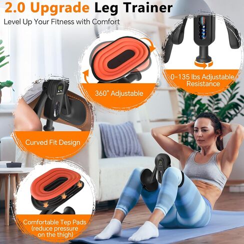 Pelvic Floor Exercise Devices, 0-135 LBS Thigh Trainer Thigh Master Kegel Exerciser with Digital Counter, Resistance Band Straps for Shaping Home Gym in Kuwait