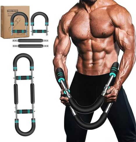 Adjustable Twister Arm Trainer for Home Exercise-Heavy Duty Upper Body. Strengthener with Cast Iron Build, Steel. Spring & Soft Foam Grip (30-50kg) Resistance for Arm, Chest & Shoulder Workouts. in Kuwait