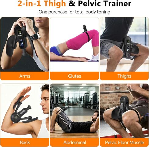 Pelvic Floor Exercise Devices, 0-135 LBS Thigh Trainer Thigh Master Kegel Exerciser with Digital Counter, Resistance Band Straps for Shaping Home Gym in Kuwait