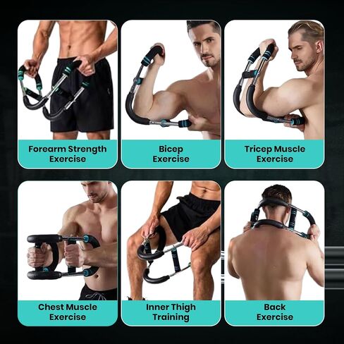 Adjustable Twister Arm Trainer for Home Exercise-Heavy Duty Upper Body. Strengthener with Cast Iron Build, Steel. Spring & Soft Foam Grip (30-50kg) Resistance for Arm, Chest & Shoulder Workouts. in Kuwait