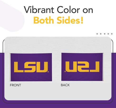 LSU Tigers College Sports Printed Flag - NCAA Licensed - Nylon - School Banner (Purple, Yellow) (5' x 8') in Kuwait