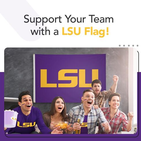 LSU Tigers College Sports Printed Flag - NCAA Licensed - Nylon - School Banner (Purple, Yellow) (5' x 8') in Kuwait