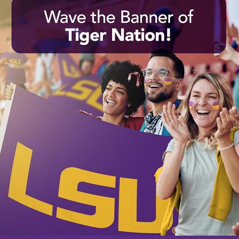 LSU Tigers College Sports Printed Flag - NCAA Licensed - Nylon - School Banner (Purple, Yellow) (5' x 8') in Kuwait
