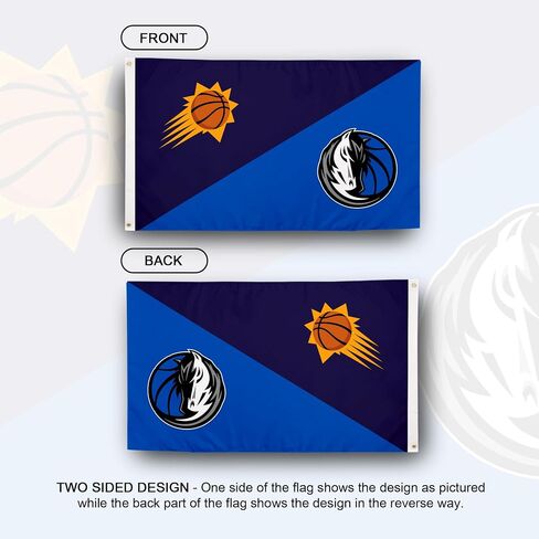 Desert Cactus Phoenix Suns x Dallas Mavericks Flag - 3 x 5 Feet NBA Banner, Indoor/Outdoor Durable Fabric, 100% Polyester Design (House Rivals) in Kuwait