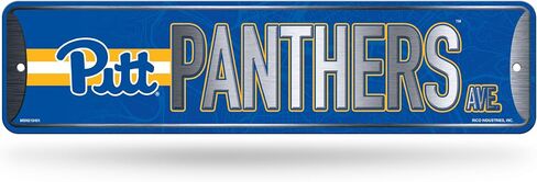 Rico Industries NCAA Pitt Panthers Metal Street Sign 4" x 15" Home Décor - Bedroom - Office - Man Cave in Kuwait