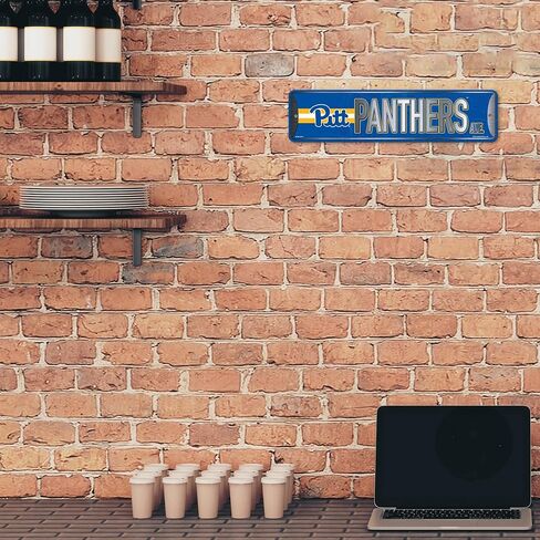 Rico Industries NCAA Pitt Panthers Metal Street Sign 4" x 15" Home Décor - Bedroom - Office - Man Cave in Kuwait