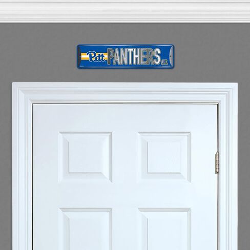 Rico Industries NCAA Pitt Panthers Metal Street Sign 4" x 15" Home Décor - Bedroom - Office - Man Cave in Kuwait