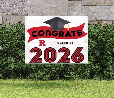 لافتة ساحة التخرج من KH Sports Fan Rutgers Scarlet Knights فئة 2026، 18x24 in Kuwait