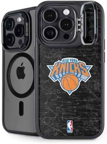 Skinit Kickstand Phone Case Compatible with iPhone 15 Pro Max - Officially Licensed NBA New York Knicks Black Secondary Logo Design in Kuwait