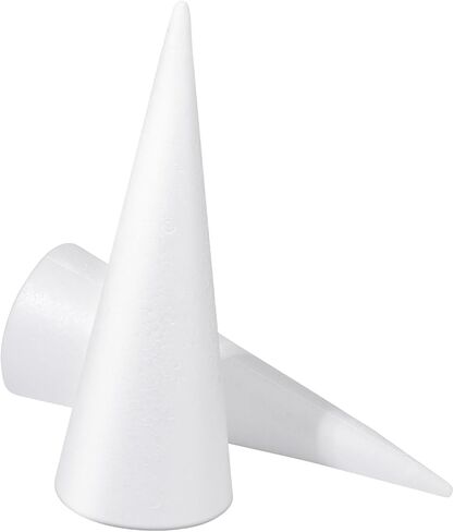 Operitacx 2 Pack StyrofoamCones for Craft, 4.3x12 Inch Christmas Tree Foam Cones for Crafts Supplies, Christmas, Holiday Gnomes, Wedding, Birthday, DIY Home Craft Project, Table Centerpiece in Saudi Arabia