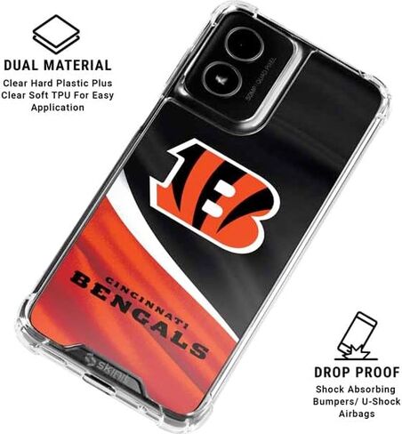 Skinit Clear Phone Case Compatible with Moto G Power 5G (2024) - Officially Licensed NFL Cincinnati Bengals Design in Kuwait