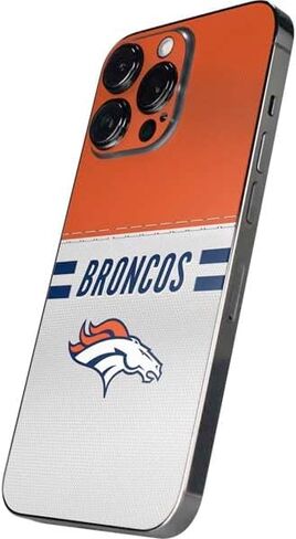 Skinit Decal Phone Skin Compatible with iPhone 16 Pro Max - Officially Licensed NFL Denver Broncos White Striped Design in Kuwait