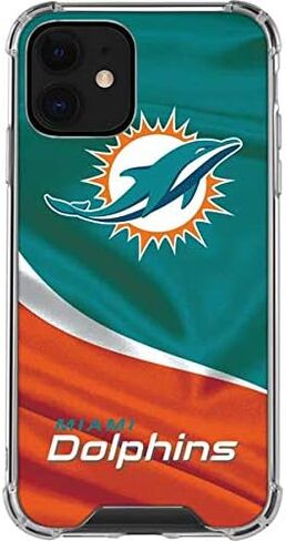 Skinit Clear Phone Case Compatible with iPhone 12 - Officially Licensed NFL Miami Dolphins Design in Kuwait