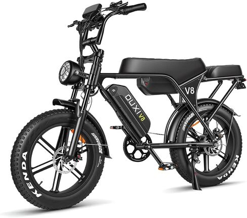 OUXI V8/V8MAX Electric Bike for Adults, E Dirt Bike Peak 1500W, 15/30 AH Removable Battery, 20" Fat Tire Electric Bike 35-80Miles, Electric Bicycles with NFC Unlock, Ebike Moped UL 2849 Certified in Kuwait