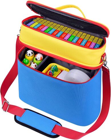 الحافلة على مجموعة Little Tikes Story Dream Machine Set ، حقيبة تخزين لكتب القصص ، طبقتين (أصفر/أزرق) in Kuwait