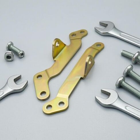 predolo Hydraulic Support Bracket Mounting Holes Left Right Bracket Set Gold in Kuwait