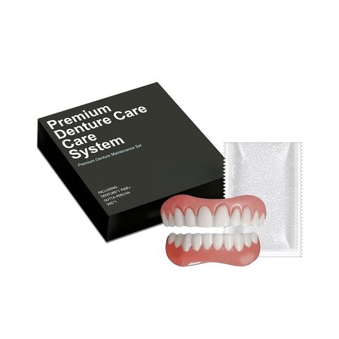 Premium Veneers Dentures Set Natural Comfortable Fake Teeth For Smile Makeover, Easy To Use Cosmetic Kit(1PCS) in Kuwait
