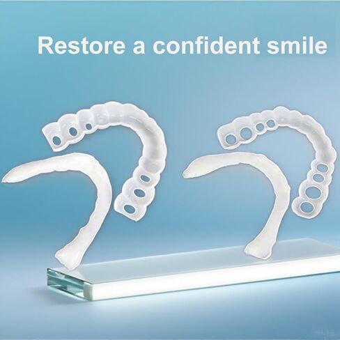 2 Pairs Flexible Smile Enhancement, Adjustable Comfort Fit, Unisex Reusable Daily Set Teeth Whitening Kits (White1) in Kuwait