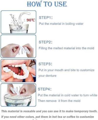 2 Pairs Flexible Smile Enhancement, Adjustable Comfort Fit, Unisex Reusable Daily Set Teeth Whitening Kits (White1) in Kuwait