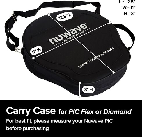 حقيبة حمل Nuwave PIC Flex & Diamond، تباع من قبل الشركة المصنعة الأصلية، متينة، مقاومة للماء، متوافقة فقط مع موديلات PIC Flex 30501، 30502، 30532، 30537، و30527 أو PIC Diamond Model 30511 in Kuwait