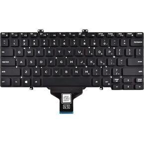 Replacement Keyboard Compatible with Dell Latitude 7400 3400 5400 7410 5401 NOT Fit for Latitude 7400 2-in-1 Black No Frame US Layout