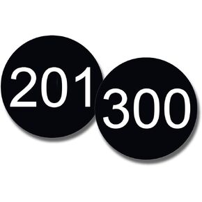 NapTags Circle Numbered Vinyl Decal Stickers, Flexible Vinyl with Acrylic Adhesive Backer, 1.5 inches x 1.5 inches (Black with White Numbers, 1-25)