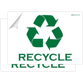 IGNIXIA Pack of 02 Recycle Sign Decals self Adhesive - Recycling Stickers Large 10 x 7 Inches Recycle Sticker for Trash can - Recycle Labels (Green)