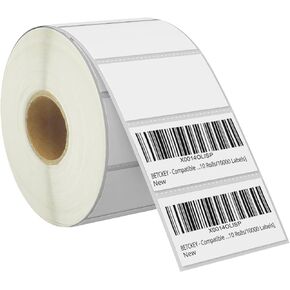 BETCKEY - 2" x 1" (51 mm x 25 mm) UPC Barcode & Address Labels Compatible with Zebra & Rollo Label Printer,Premium Adhesive & Perforated [1 Rolls, 1300 Labels]