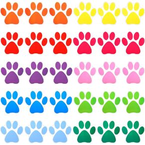 Outus 30 Pieces 6 Inch Classroom Floor Stickers Multicolor Classroom Spots for Line up Markers Self Adhesive Vinyl Stickers for Preschool and Kindergarten Elementary Teachers(Footprint Style)