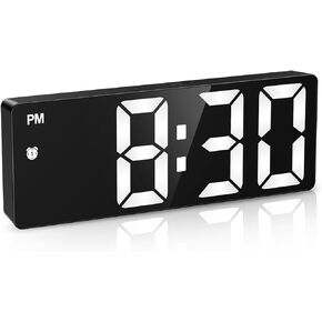 Digital Clock, Alarm Clocks with 6.5' Large Display, Touch Snooze, USB/Battery Powered LED Desk Clock with 4 Adjustable Brightness, 12/24H, Digital Alarm Clock with DST, for Home, Office, Gifts