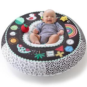 The Peanutshell Inflatable Baby Seat, Sitting Support, Activity Center for Babies 0-6 Months, Black and White High Contrast Play Ring