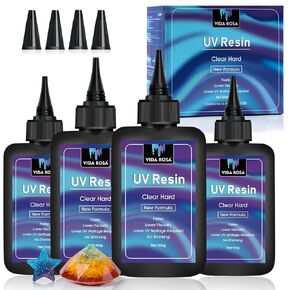 VidaRosa 100g UV Resin - Crystal Clear & Quick Curing, Non-Yellowing, Low Odor for Jewelry Making, DIY Crafts - Clear Epoxy for Artisans & Hobbyists