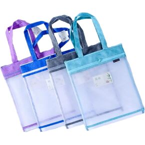 Zipper Bags, Student Book Pouches with Handle, Mesh Document Bag with Handle can Hold iPad, Mobile Phone, Bills and Other Items for A4 Files Books（Vertical Section）