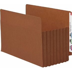 Smead End Tab TUFF® File Pocket, Reinforced Straight-Cut Tab, 7" Expansion, Tyvek® Gusset, Extra Wide Legal Size, Redrope, 5 per Box (74795)