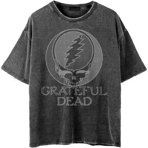 Grateful Dead Unisex-Adult Standard Stealie Vintage Faded Washed T-Shirt