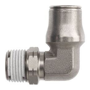 Brennan PCNB2501-04-02 Nickel-Plated Brass Push-to-Connect Tube Fitting, 90 Degree Elbow, 1/4" Tube OD x 1/8" NPT Male