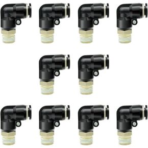 Beduan 6mm Tube OD x G1/4" Male Thread BPL Push to Connect Air Fittings Male Elbow (Pack of 10)