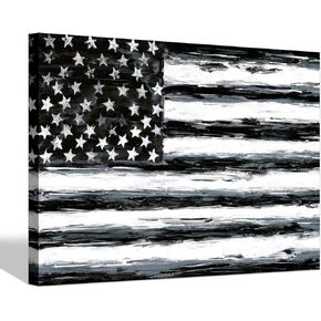 SD SOFT DANCE American Flag Canvas Wall Art - Patriotic Picture USA Stars Strips Painting for Office Decor 45’’x30’’