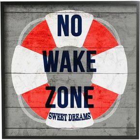 The Stupell Home Decor Collection No Wake Zone Life Raft Wall Plaque Art, 12 x 0.5 x 12, Proudly Made in USA