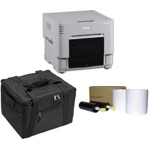 DNP DS-RX1HS 6" Dye Sublimation Printer, 290 4x6 Prints Per Hour - Bundle - with 4x6 Media, 700 Prints Per Roll, 2 Rolls and Protective Carrying Case
