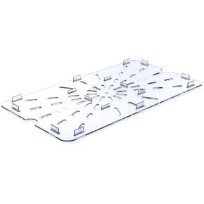Carlisle FoodService Products 1021507 TopNotch Polycarbonate Drain Shelf, 17-3/4" Length x 9.88" Width x 0.60" Height, Clear, For Full Size Food Pan, Large (Case of 6)